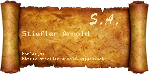 Stiefler Arnold névjegykártya